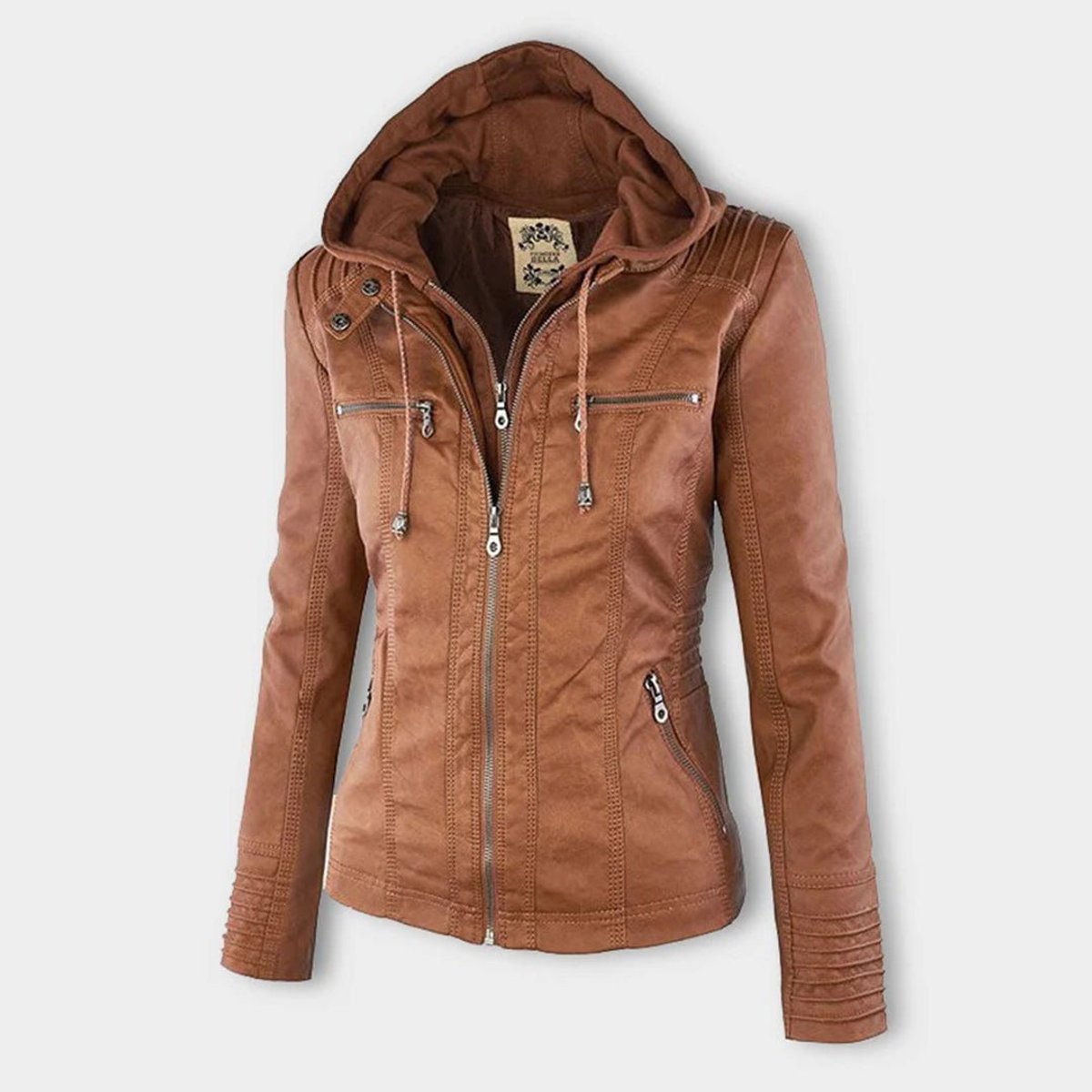 Lucinda | Hooded Moto Jacket with Removable Hood