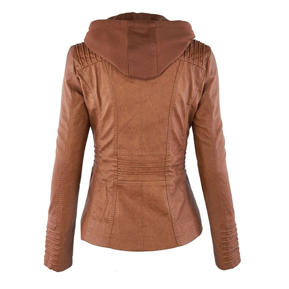 Lucinda | Hooded Moto Jacket with Removable Hood