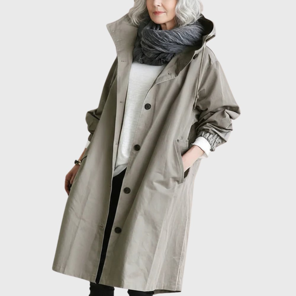 Ruby | Long Relaxed Fit Hooded Trench Coat