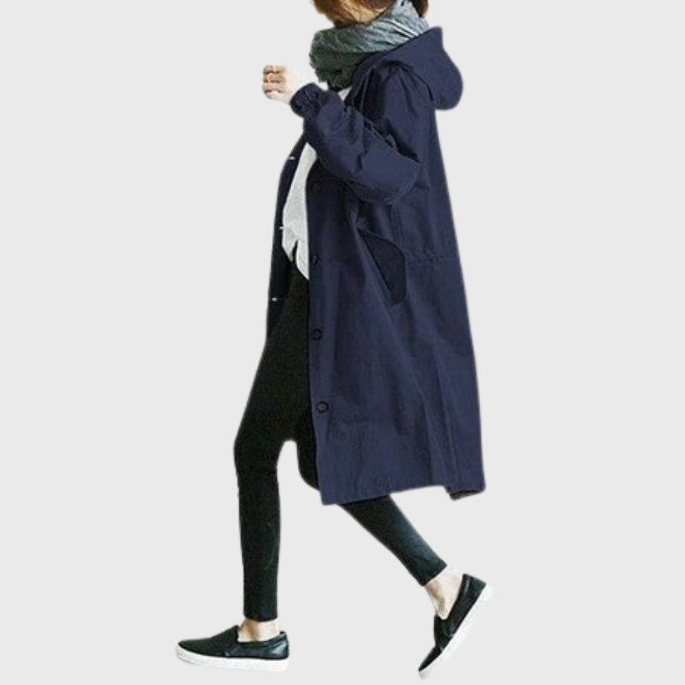 Ruth | Hooded Relaxed-Fit Long Trench Coat