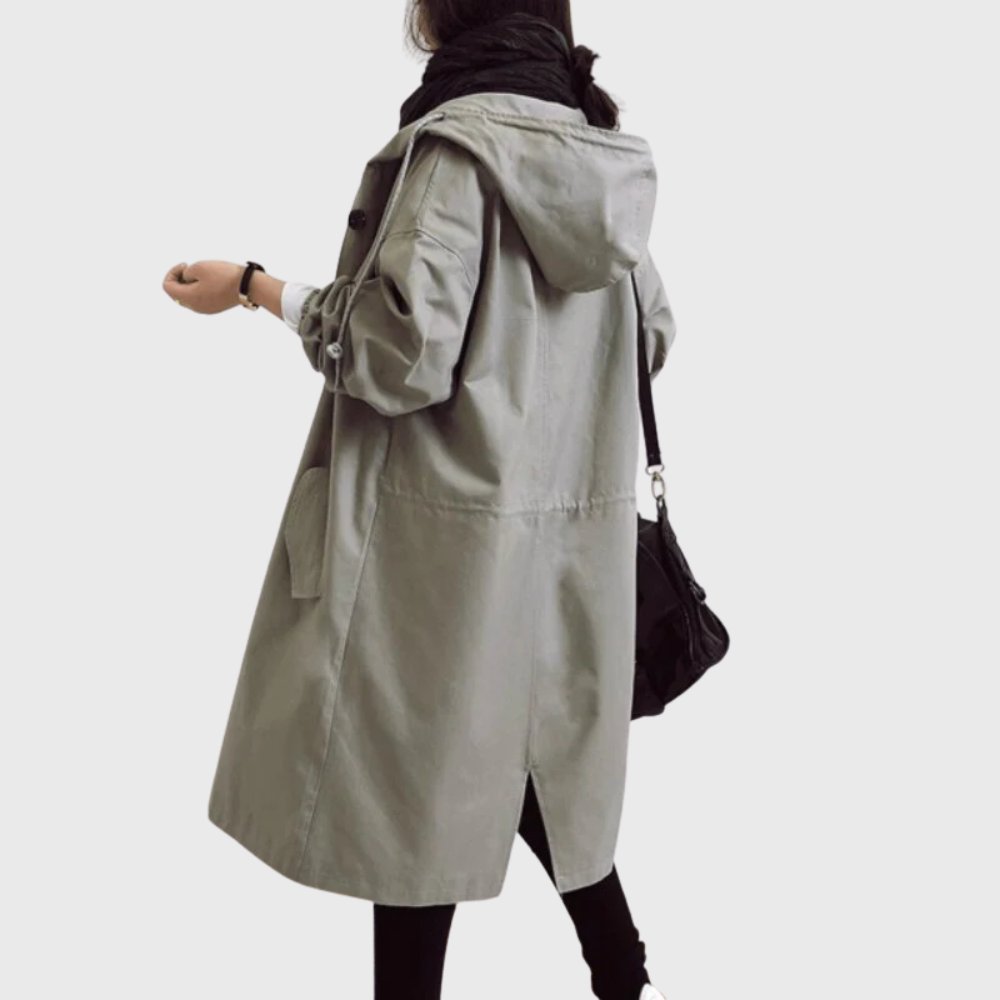 Ruth | Hooded Relaxed-Fit Long Trench Coat