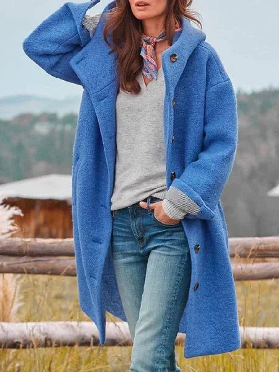 Eleanor | Longline Hooded Button-Front Coat