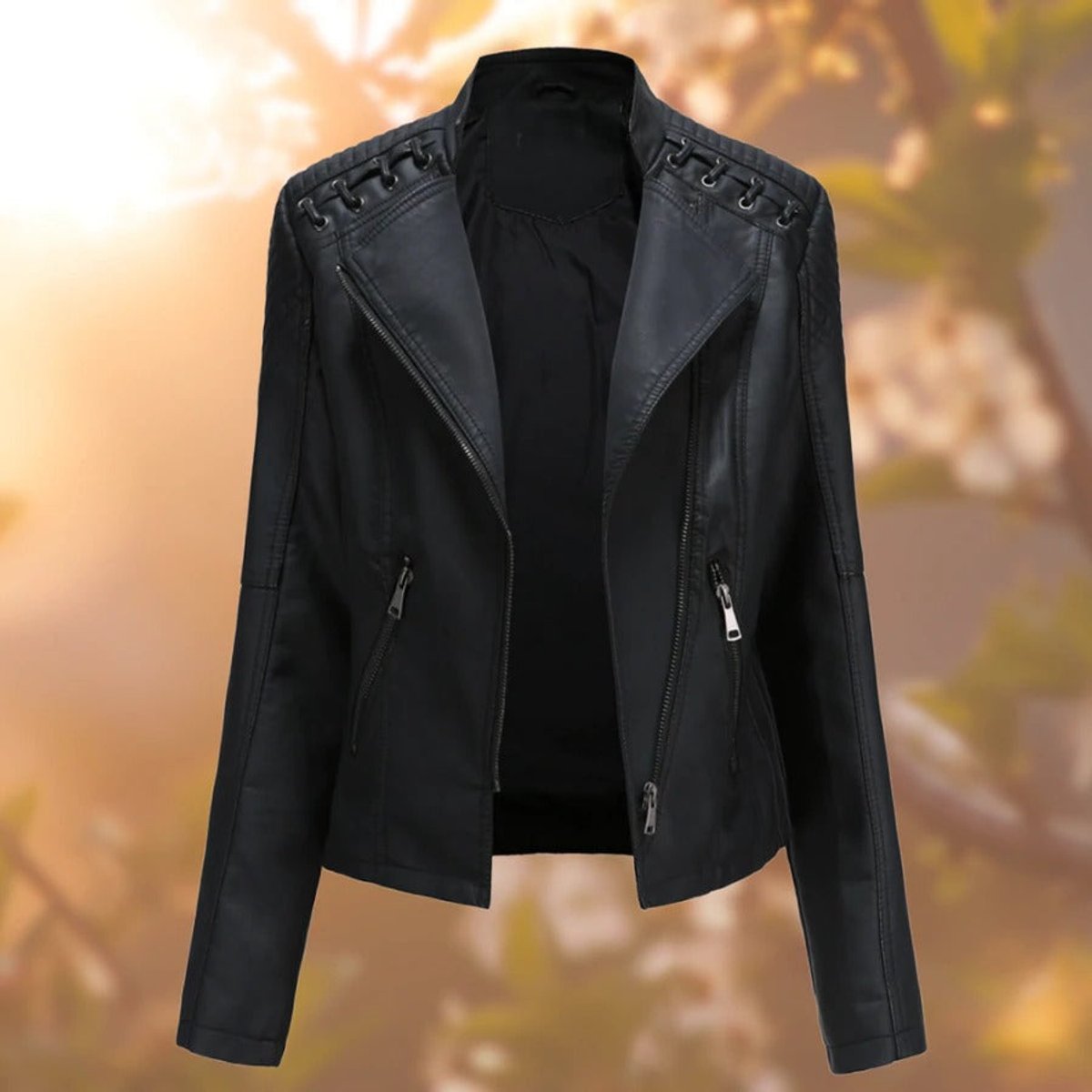 Violet | Zipped Moto Style Jacket