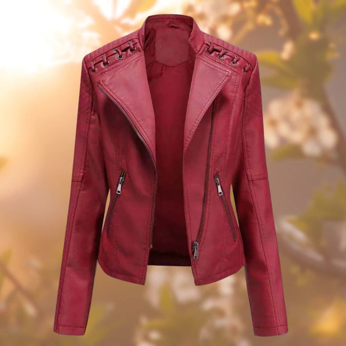 Violet | Zipped Moto Style Jacket