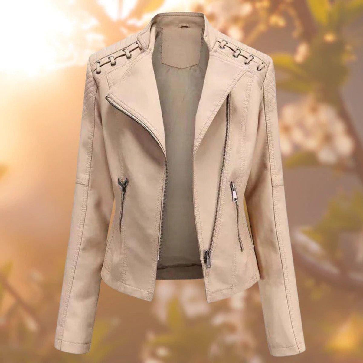 Violet | Zipped Moto Style Jacket