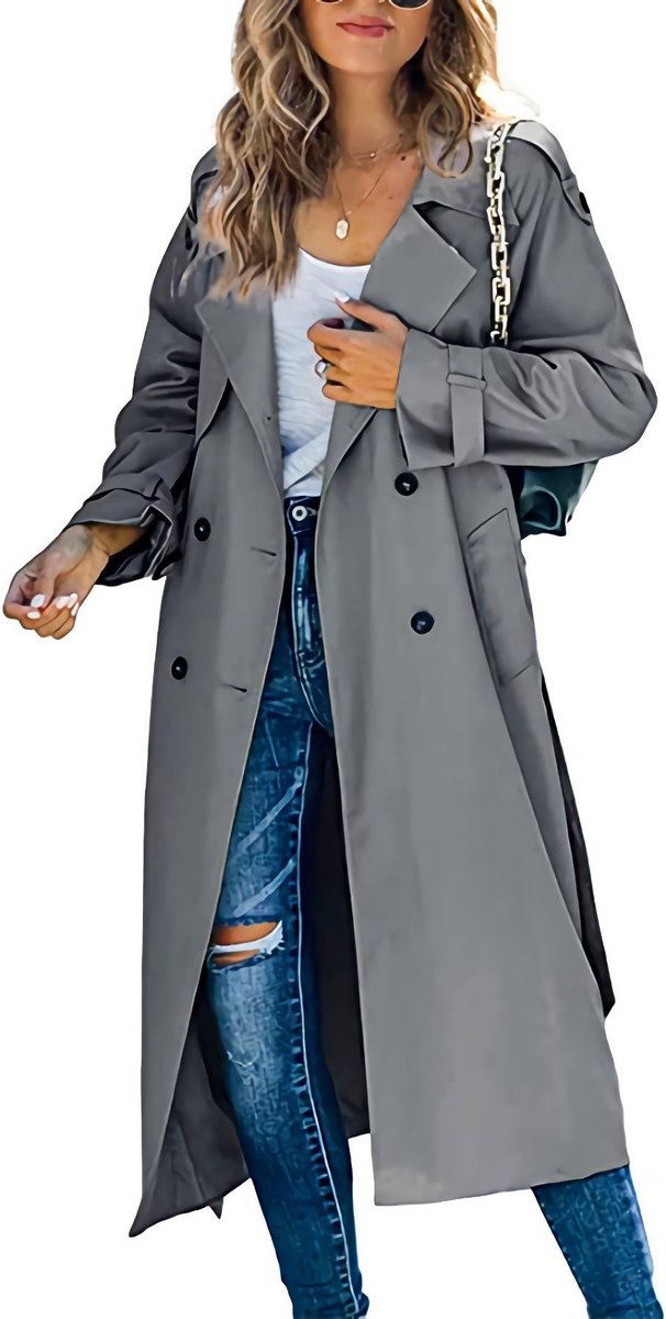 Julia | Long Crossed and Belted Trench Coat