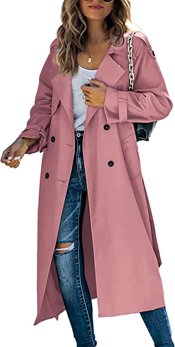 Julia | Long Crossed and Belted Trench Coat