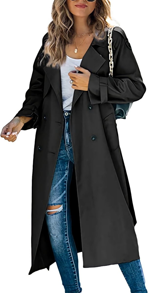 Julia | Long Crossed and Belted Trench Coat