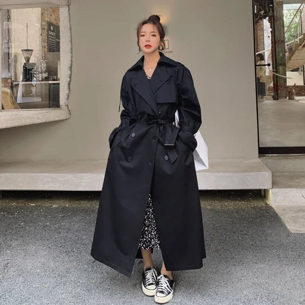 Lena | Long Oversized Crossed Trench Coat