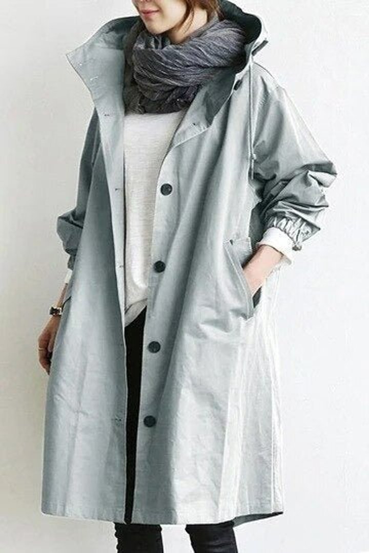 Mallory | Oversized Hooded Coat with Front Buttoning