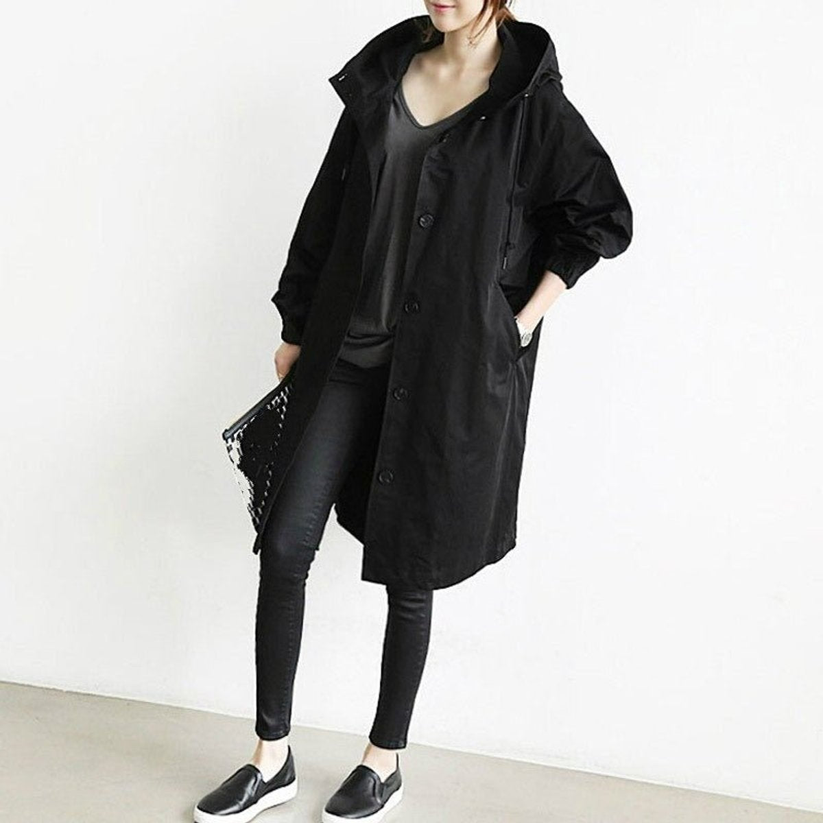 Mallory | Oversized Hooded Coat with Front Buttoning