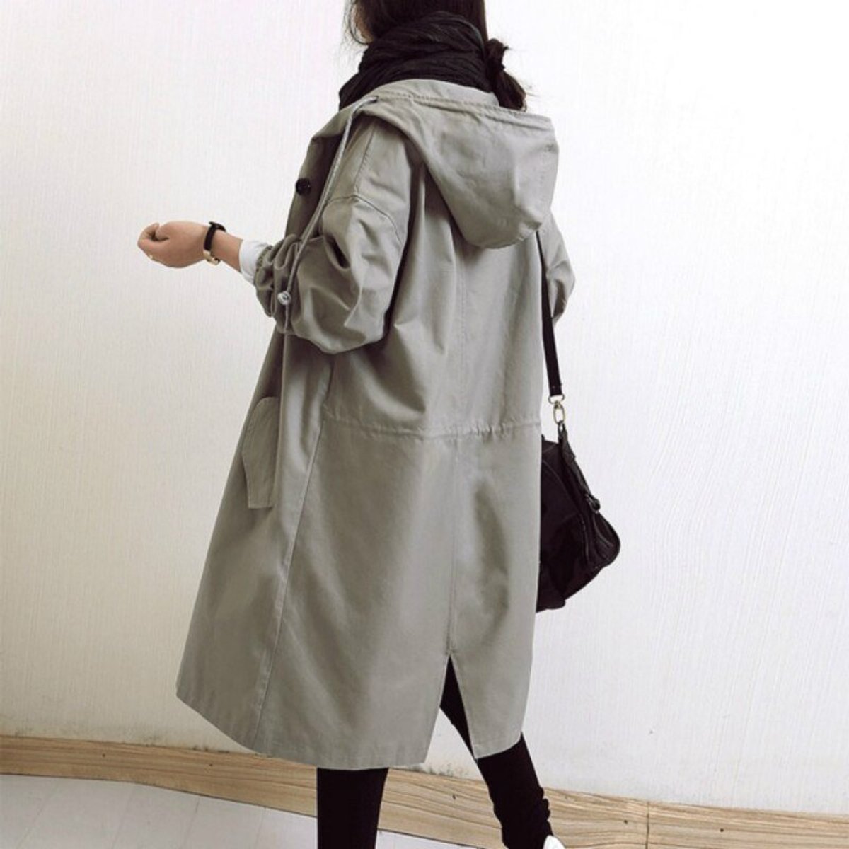Mallory | Oversized Hooded Coat with Front Buttoning