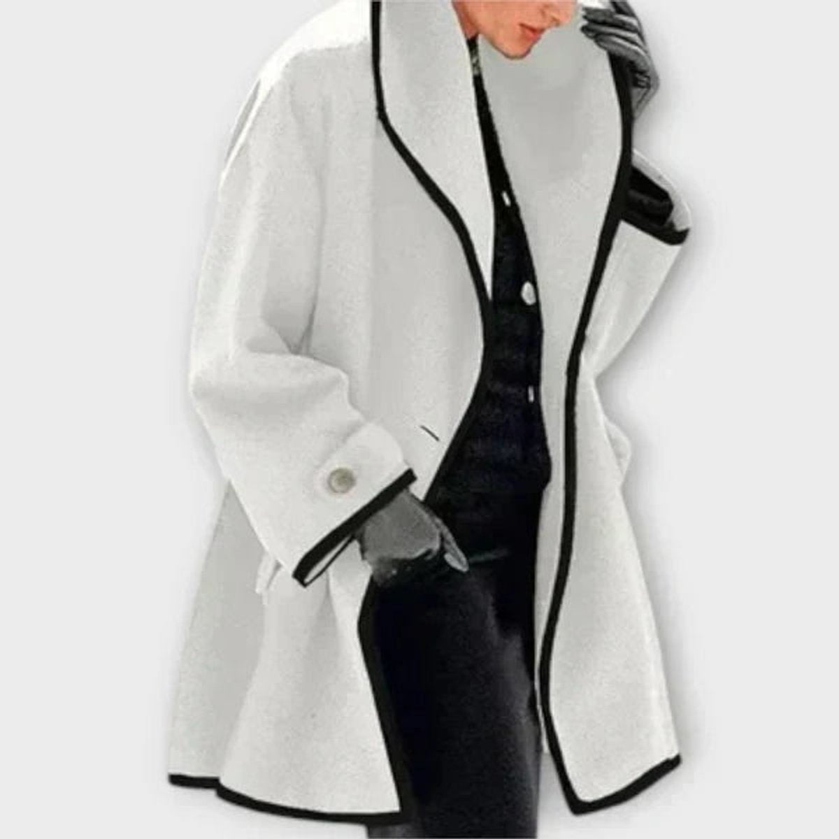 Flora | Oversized Contrast-Trim Coat