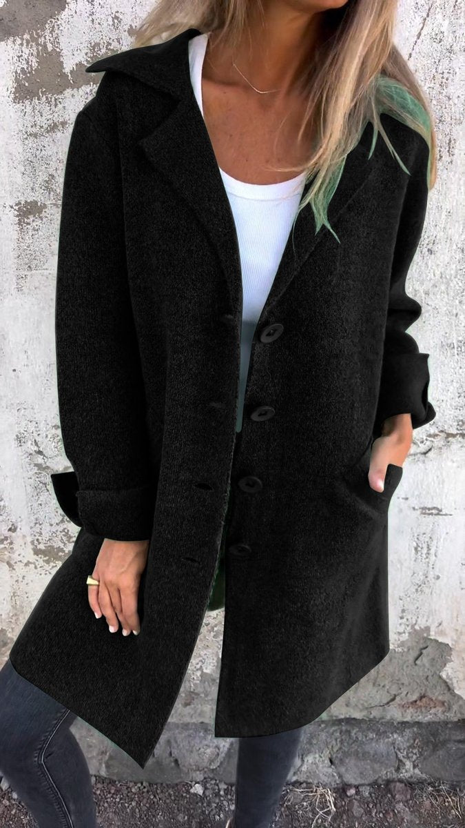 Lydia | Long Casual Coat with Lapels