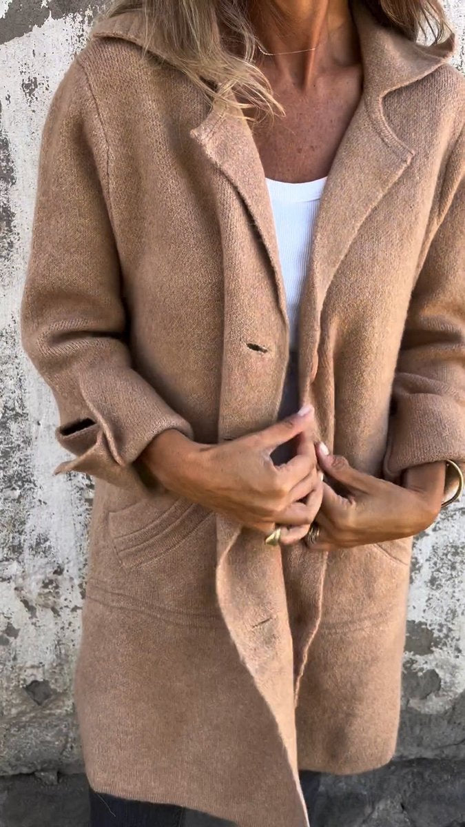 Lydia | Long Casual Coat with Lapels