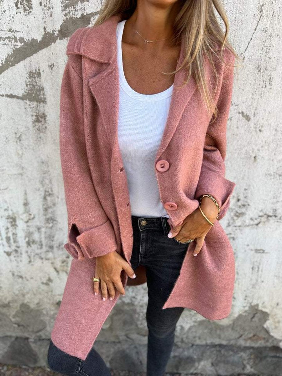 Lydia | Long Casual Coat with Lapels