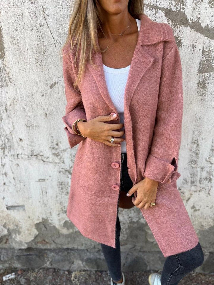 Lydia | Long Casual Coat with Lapels