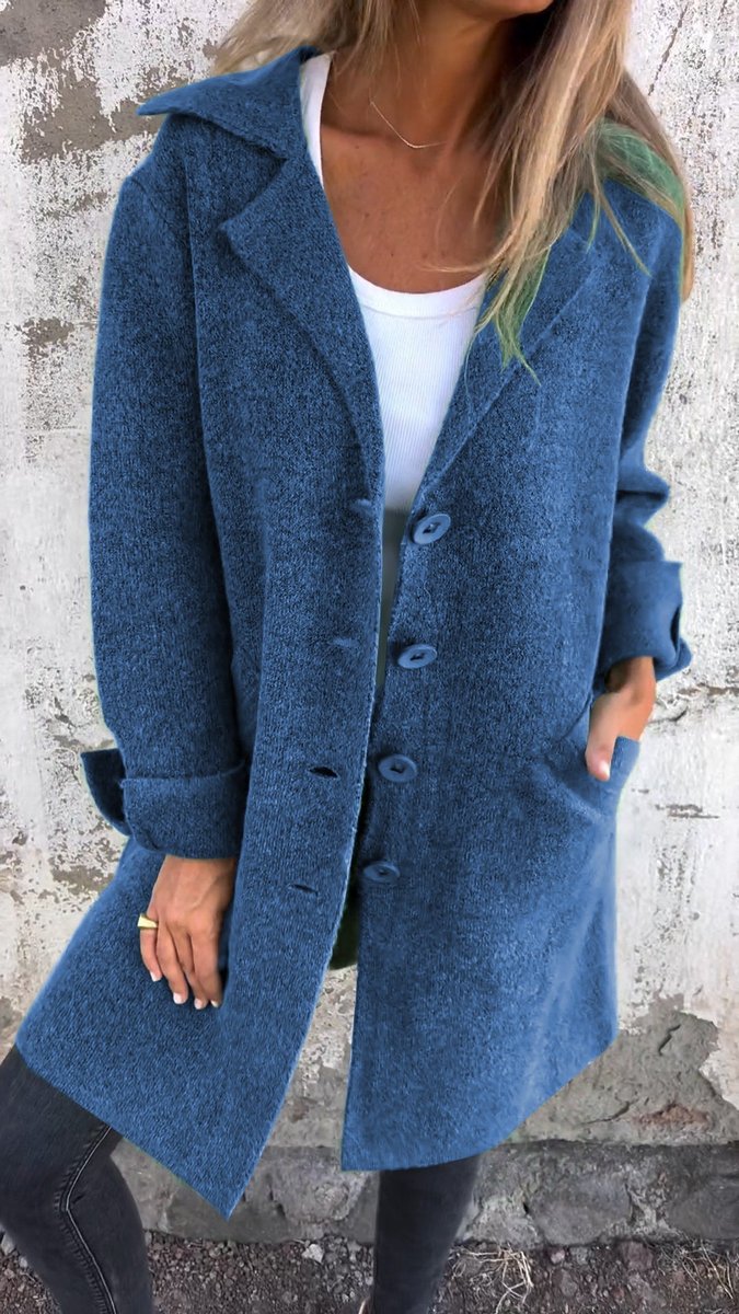 Lydia | Long Casual Coat with Lapels