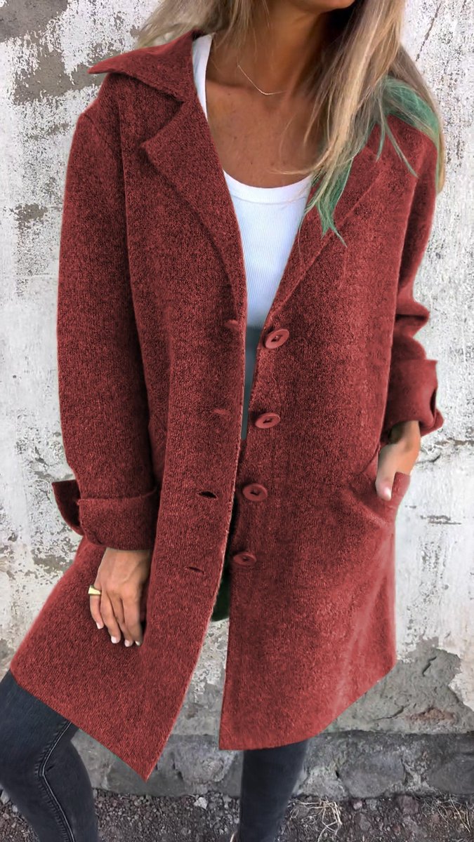 Lydia | Long Casual Coat with Lapels