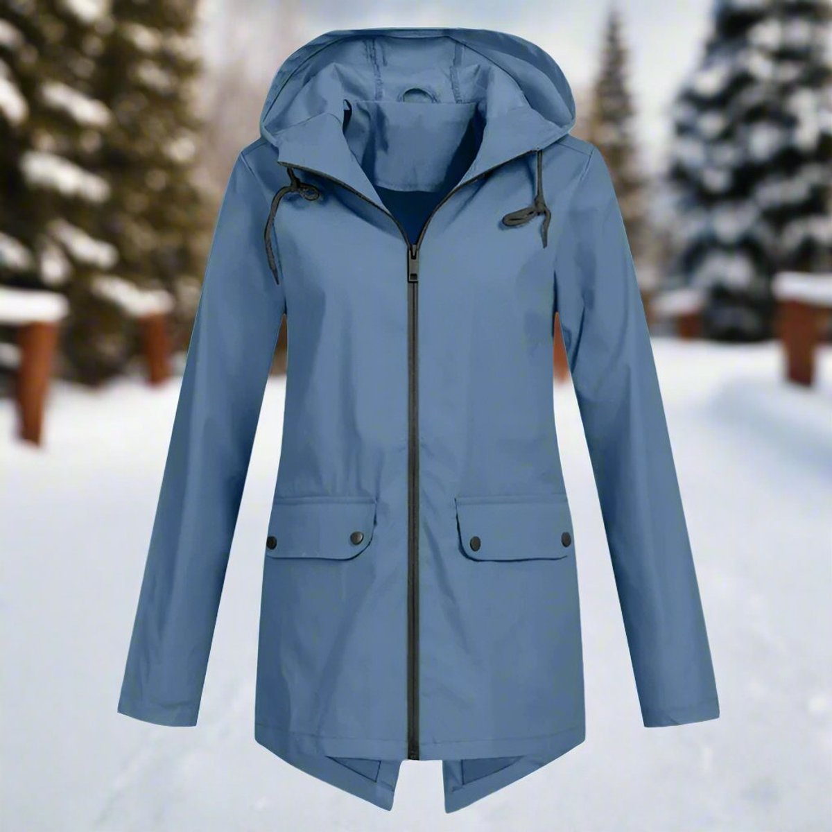 Loretta | Long Hooded Waterproof Coat